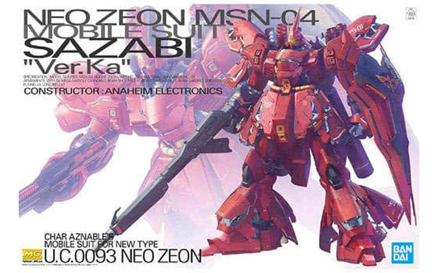 新品未使用 NEO ZEON MSN-05 SAZABI MGサザビー ガンダム Master Grade Neo Zeon MSN-04 Sazabi - Ver. Ka - 5055457